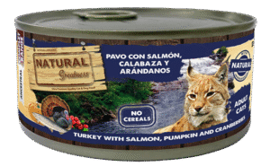 Lata pavo con salmón, calabaza y arandanos